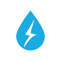 Water energy icon vector, water power icon vector blue color flat illustration isolated on white background.