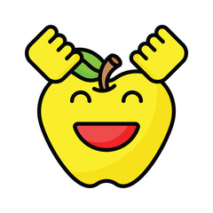 Enthusiastic emoji icon, happy face vector design