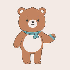 Cute vector illustration of a Bear for toddlers story books