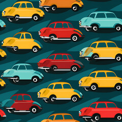 Car digital art seamless pattern, the design for apply a variety of graphic works