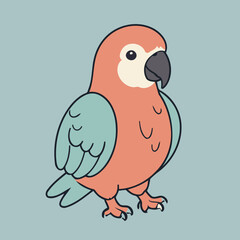 Cute Parrot for children book vector illustration