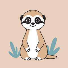 Vector illustration of a cute Meerkat for kids books