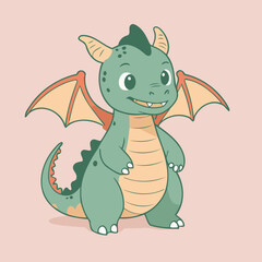 Cute Dragon for toddlers vector illustration