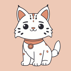 Cute Lynx for toddlers story books vector illustration