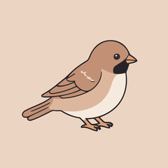 Cute Sparrow for children's literature vector illustration