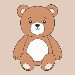 Obraz premium Cute teddy for kids' storytelling vector illustration