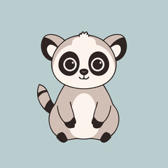 Vector illustration of a lovable Lemur for children's picture books