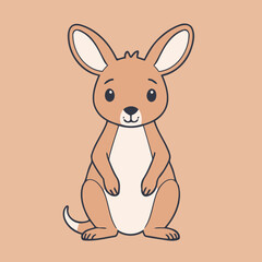 Cute Kangaroo for young readers' picture book vector illustration