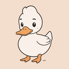 Cute Duck for preschoolers' storybook vector illustration