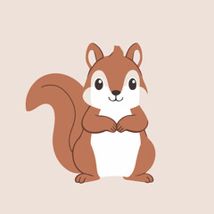 Vector illustration of a delightful Squirrel for early readers' enjoyment