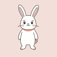 Fototapeta premium Vector illustration of an endearing Rabbit for kids' bedtime stories