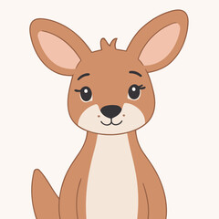 Cute Kangaroo for preschoolers' storybook vector illustration