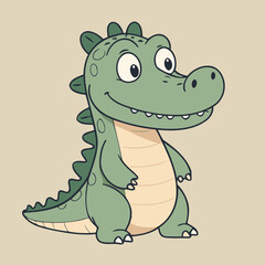 Cute Crocodile for early readers' adventure books vector illustration