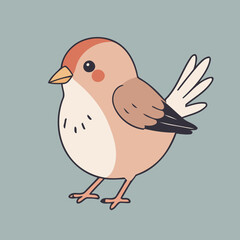 Cute Finch for children's bedtime stories vector illustration