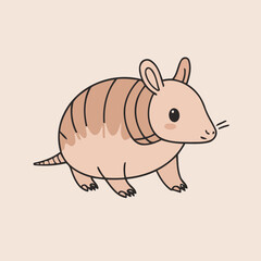 Vector illustration of a friendly Armadillo for little ones' joyful exploration
