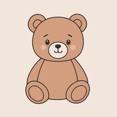 Cute teddy for preschoolers' storybook vector illustration