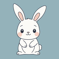 Cute vector illustration of a Rabbit for early readers' delight