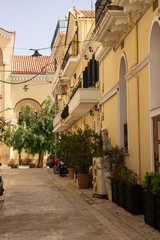 street in the greek old town on the Zakynthos