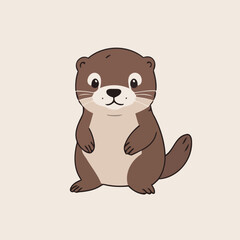 Vector illustration of a cute Otter for children