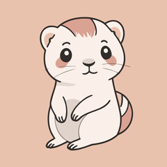 Cute Ferret for early readers' adventure books vector illustration
