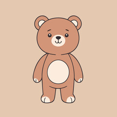 Obraz premium Vector illustration of a cute teddy for kids