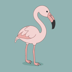 Vector illustration of a winsome Flamingo for children's literature