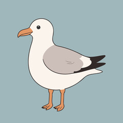 Cute vector illustration of a Seagull for toddlers story books