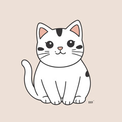 Vector illustration of an endearing Cat for kids' bedtime stories