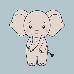 Vector illustration of a cute Elephant for toddlers books