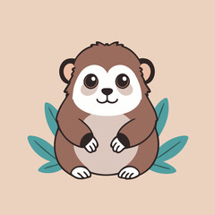 Vector illustration of an enchanting Marmoset for kids' storytelling