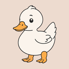 Cute vector illustration of a Duck for youngsters' imaginative stories