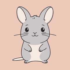 Obraz premium Cute vector illustration of a Chinchilla for children's bedtime stories