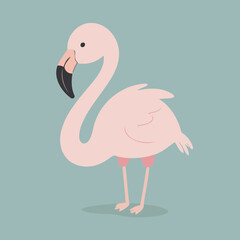 Vector illustration of a cute Flamingo for kids