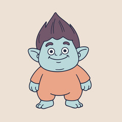 Cute Troll for kids' storytelling vector illustration