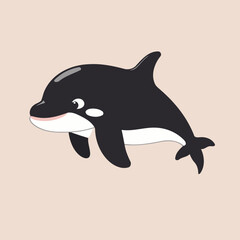 Obraz premium Cute Orca for children's bedtime stories vector illustration