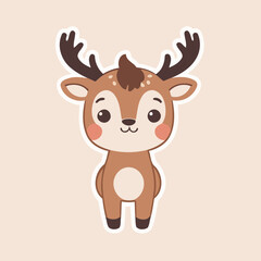 Cute vector illustration of a Deer for children story book