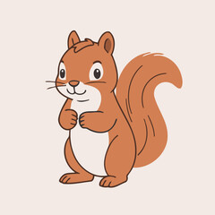 Cute Squirrel for toddlers books vector illustration
