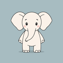 Cute vector illustration of a Elephant for kids books