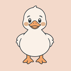 Cute Duck for toddlers' learning books vector illustration