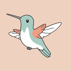 Obraz premium Cute vector illustration of a Hummingbird for toddlers' playful adventures