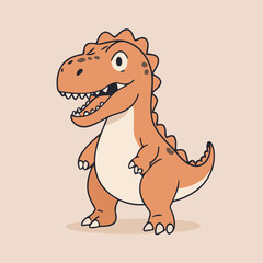 Vector illustration of a charming Tyrannosaurus for toddlers' learning adventures