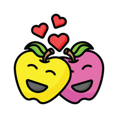 Romantic couple emoji vector design, ready for premium use