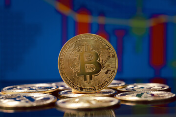 Bitcoin, a decentralized cryptocurrency, surged on the exchange chart, reflecting its rise as a...