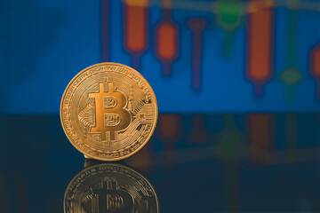 Bitcoin, a decentralized cryptocurrency, surged on the exchange chart, reflecting its rise as a...