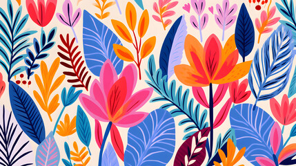 plants in the style of exotic flora and faunavector art background poster decorative painting 