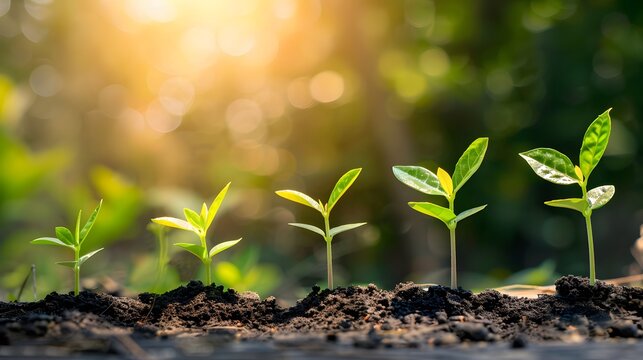 New life emerges in spring, a small sprout grows from the earth, surrounded by lush green grass, symbolizing growth and renewal in nature