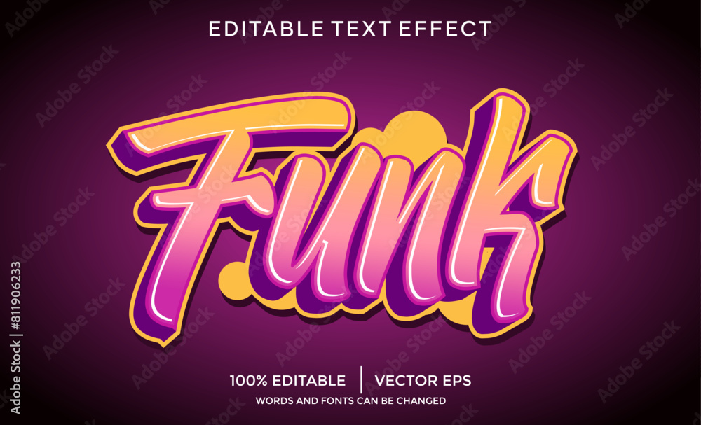 Poster funk 3d text effect template