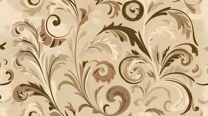 Elegant Vintage Curls Seamless Pattern