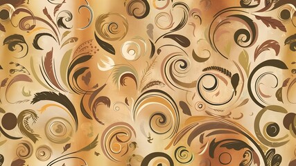 Elegant Vintage Curls Seamless Pattern