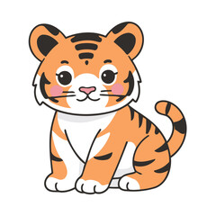 Vector illustration of a winsome Tiger for children's literature